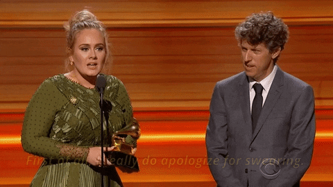 Adele Apologizes For Swearing In Her Speech GIF