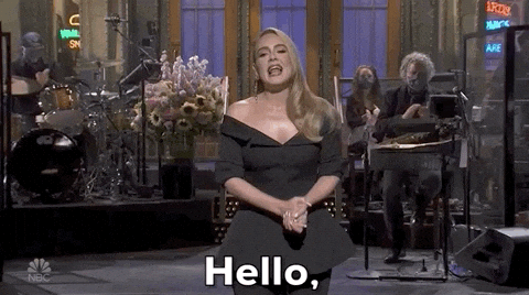 Adele On Stage Saying Hello It's Me GIF