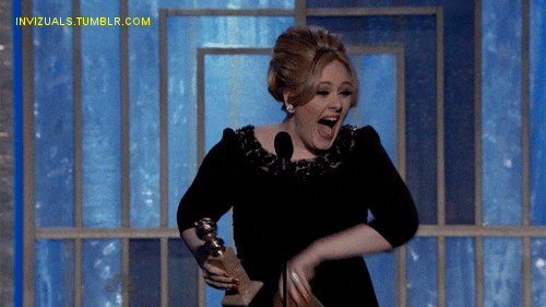 Adele Receiving Award Hollering GIF