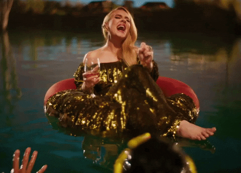 Adele Singing On The River With Hands Reaching GIF