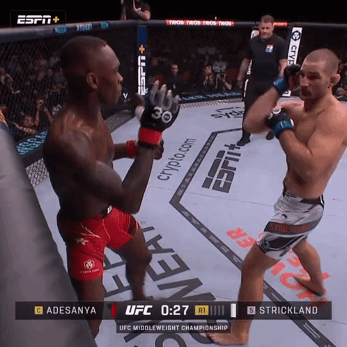 Adesanya vs Strickland Boxing Match