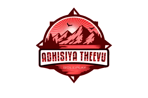 Adhisiya Theevu Roleplay Logo with Mountains and Trees