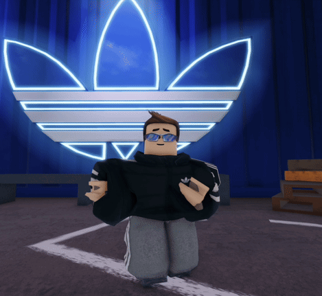 Adidas Logo With Dancing Animated Man GIF