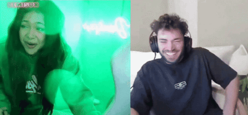 Adin Ross Video Call Girl Jump Laughing GIF