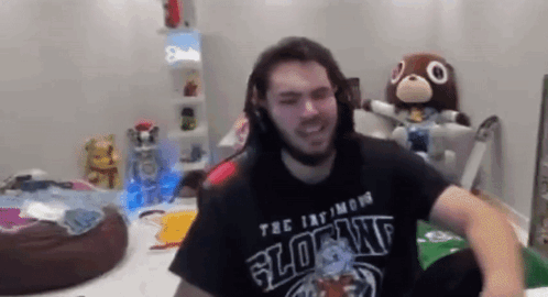 Adin Ross Yelling Slams Table GIF