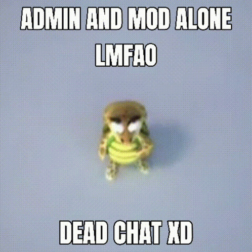 Admin and Mod Alone Lmfao Dead Chat Xd Turtle Blue Background
