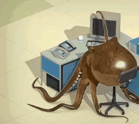 Administrative Professionals Day Octopus Banging Table GIF