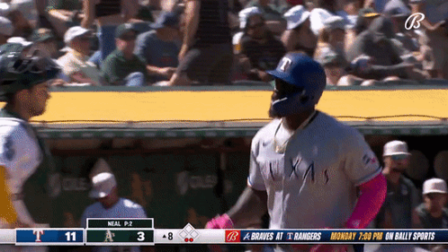 Adolis Garcia Arm Bump With Teammates GIF