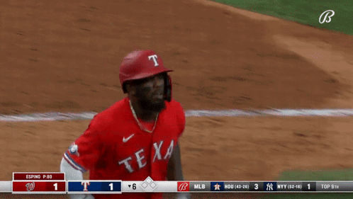 Adolis Garcia Fist Bump With Teammates GIF
