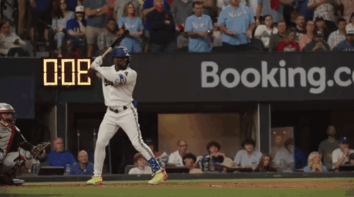 Adolis Garcia Hitting Baseball And Casually Walking GIF