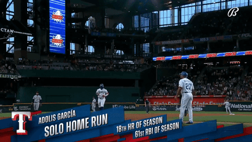Adolis Garcia Home Run Pointing Skyward GIF