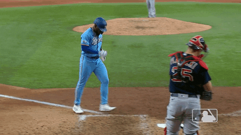 Adolis Garcia Stepping On Baseball Base GIF