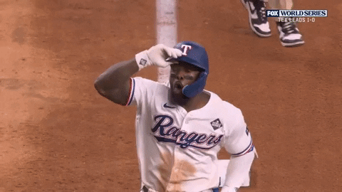 Adolis Garcia Throwing His Helmet GIF