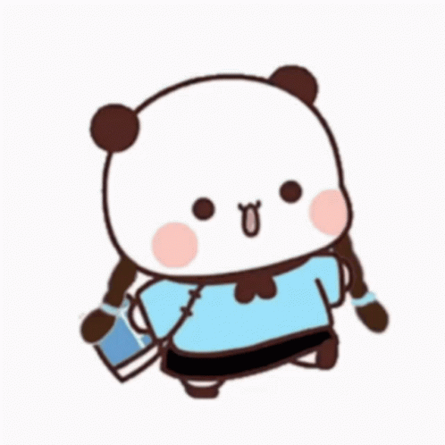 Adorable Animated Bear In Pigtails GIF