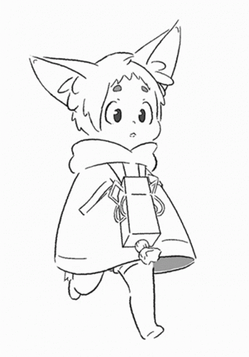 Adorable Anime Running Drawing GIF