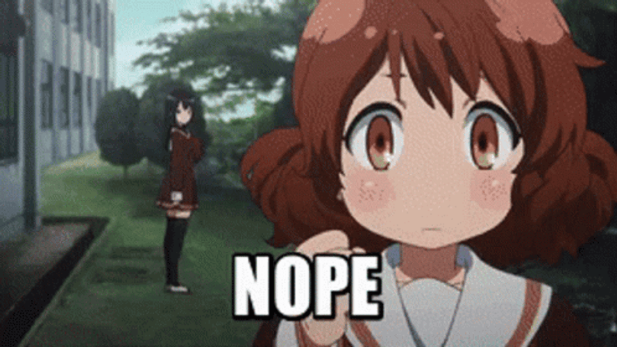 Adorable Anime Running Kumiko Nope GIF