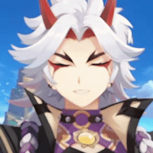 Adorable Arataki Itto Slow Motion Stare GIF