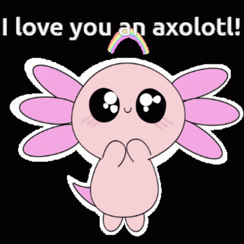 Adorable Axolotl Squishmallow Love You Rainbow GIF