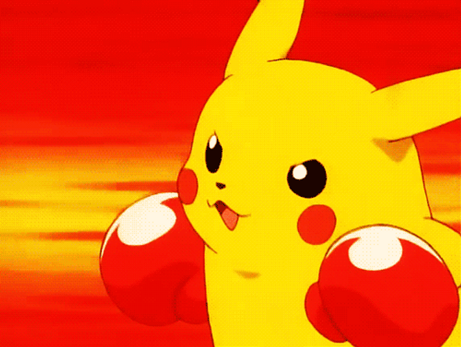 Adorable Boxing Pikachu GIF