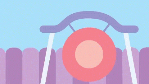 Adorable Cartoon Rabbit Gong GIF