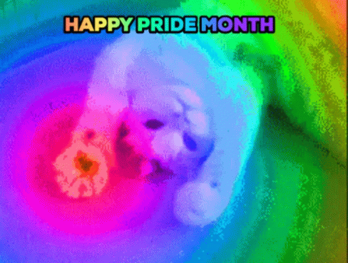 Adorable Cat Cheering Happy Pride Month GIF