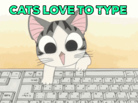 Adorable Cat Typing Chi's Sweet Home GIF