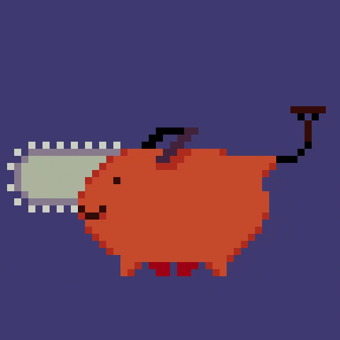 Adorable Chainsaw Man Pixelated Pochita GIF