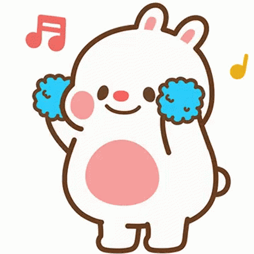 Adorable Chubby Rabbit Cheer Dance GIF