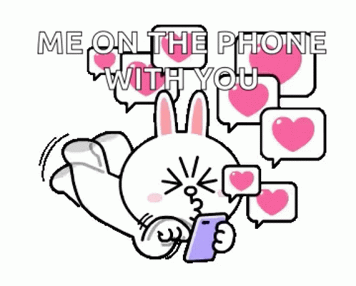 Adorable Cony Line On The Phone GIF