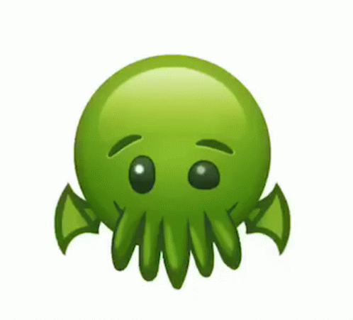 Adorable Cthulhu Emoji Winks Animation GIF