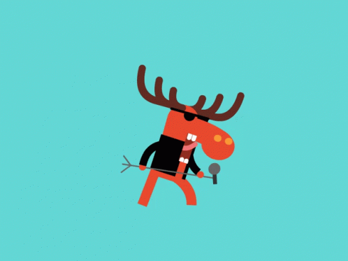 Adorable Dancing Reindeer Singing Animation GIF
