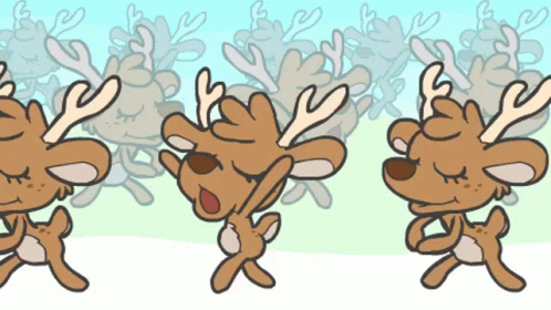 Adorable Dancing Reindeers Animation GIF