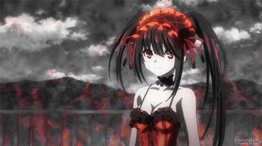 Adorable Date A Live Kurumi Laughing GIF