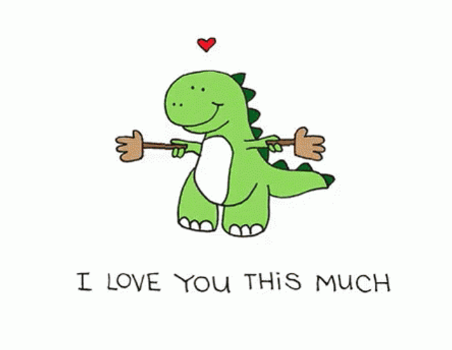 Adorable Dinosaur Love You So Much GIF