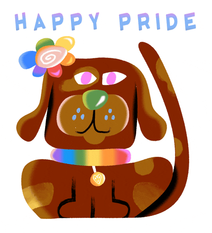 Adorable Dog Animation Happy Pride Month GIF