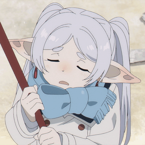 Adorable Frieren Deep Sigh GIF