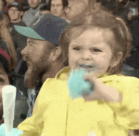 Adorable Girl Eating Candy Super Excited GIF