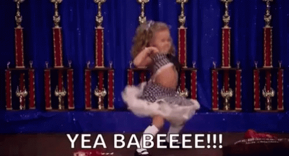 Adorable Girl Pumping Victory Dance Yea Babe GIF