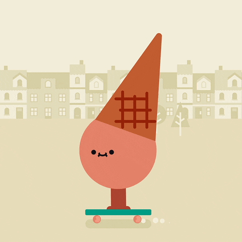 Adorable Ice Cream Skateboard GIF