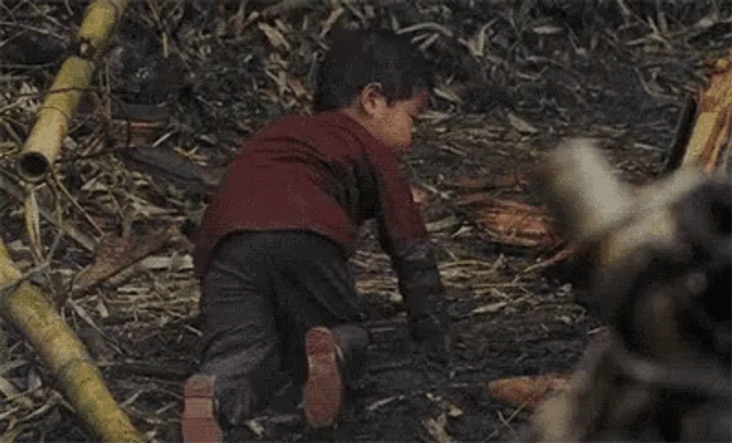 Adorable Kid Crawling Tropic Thunder GIF