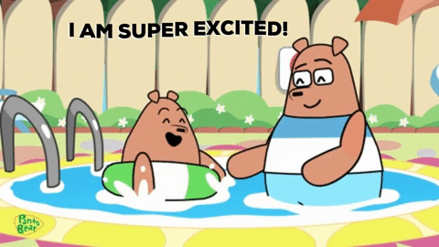 Adorable Pants Bear Pool Super Excited GIF