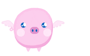 Adorable Pink Pig Flies Flapping Little Wings GIF