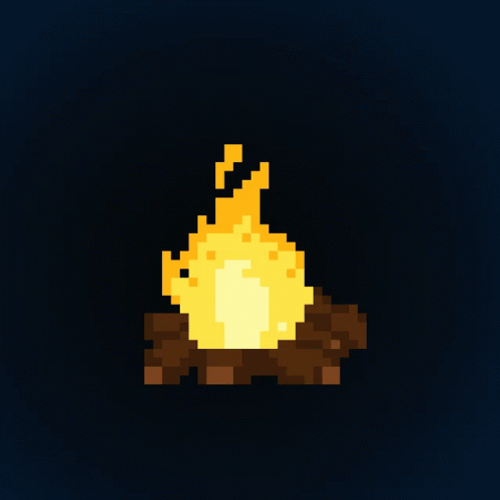 Adorable Pixelated Campfire Art GIF