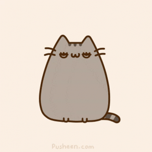 Adorable Pusheen Cat Blinking Eyes GIF