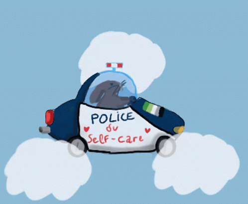 Adorable Rabbit Police Car Self Care GIF