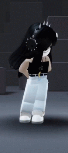 Adorable Shy Roblox Girl Looking Down GIF