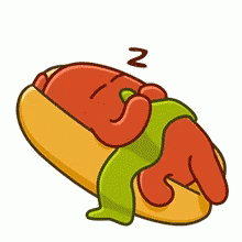 Adorable Sleeping Hot Dog Face GIF