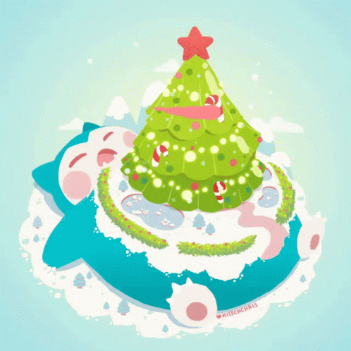 Adorable Snorlax Pokemon Christmas Tree GIF