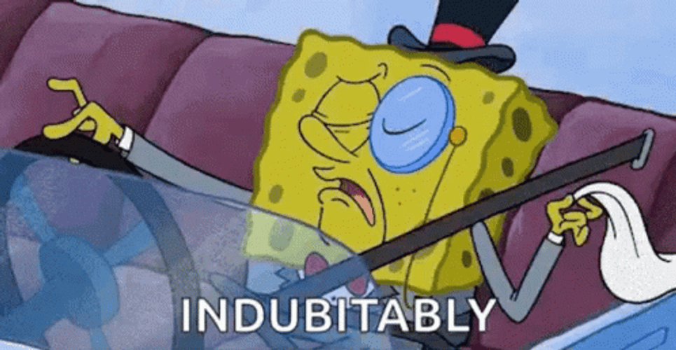 Adorable SpongeBob Driving Indeed GIF