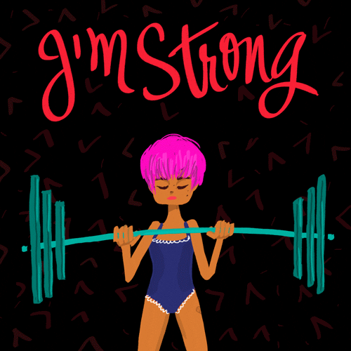 Adorable Strong Female Lifting Dumbbell GIF